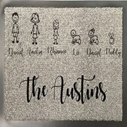 One of a Kind Design UK One Of Kind Uk Personalised Family Doormat 100% Nylon, Stick Figure Design With Surname, Non-Slip Rubber, 8mm Pile, Machine Wash - thumbnail 1