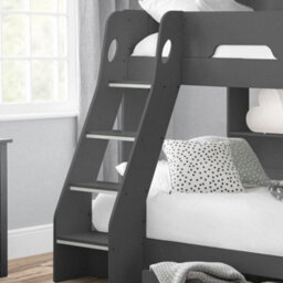 Orion Grey Oak Wooden Storage Bunk Bed Frame - 3Ft Single - thumbnail 4