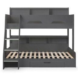 Orion Grey Oak Wooden Storage Bunk Bed Frame - 3Ft Single - thumbnail 7
