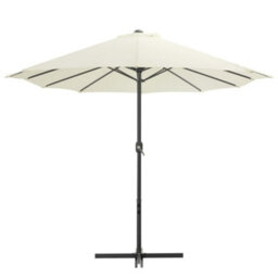 Berkfield Outdoor Parasol With Aluminium Pole 460X270 Cm Sand - thumbnail 2