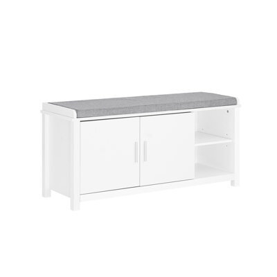 Sobuy Fsr168-W, Hallway Storage Bench Shoe Bench Shoe Cabinet Shoe Rack With Seat Cushion,white,w105Xd35Xh50 - image 1