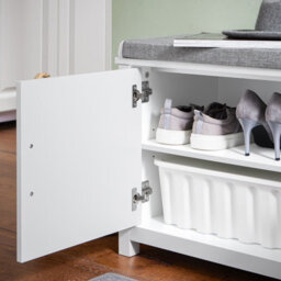 Sobuy Fsr168-W, Hallway Storage Bench Shoe Bench Shoe Cabinet Shoe Rack With Seat Cushion,white,w105Xd35Xh50 - thumbnail 5