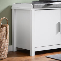 Sobuy Fsr168-W, Hallway Storage Bench Shoe Bench Shoe Cabinet Shoe Rack With Seat Cushion,white,w105Xd35Xh50 - thumbnail 9