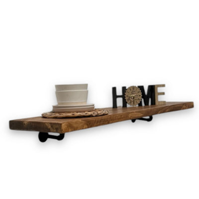 MKGT Rustic Breakfast Bar 30Cm Kitchen Shelf Coffee Pub Table (Tudor Oak, 90Cm Long) - image 1