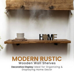 MKGT Rustic Breakfast Bar 30Cm Kitchen Shelf Coffee Pub Table (Tudor Oak, 90Cm Long) - thumbnail 5