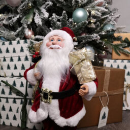 Samuel Alexander 40Cm Red Standing Santa With Gift Sack Christmas Indoor Decoration - thumbnail 9