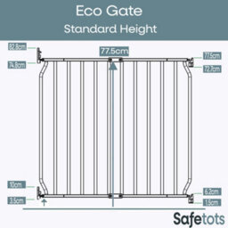 Safetots Screw Fit Metal Baby Gate, Black, 90Cm - 100Cm - thumbnail 3