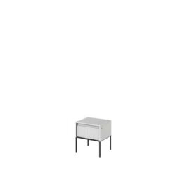 Arte Modern Andmultifunctional  Bedside Cabinet Side Table (H)500mm (W)460mm (D)400mm -White Matt With Black Legs - thumbnail 1