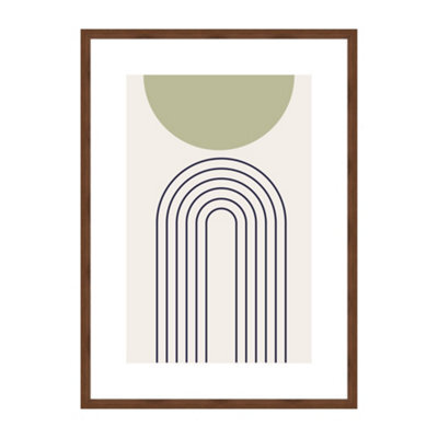Accent By Nielsen Velino Walnut Picture Frame 50X70Cm - With Glass Front And Abstract Poster Print - image 1