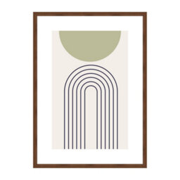 Accent By Nielsen Velino Walnut Picture Frame 50X70Cm - With Glass Front And Abstract Poster Print