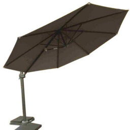 Signature Weave 3M Round Roma Cantilever Parasol Sun Shade Umbrella Brown Canopy - thumbnail 1