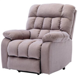 Electric Power Lift Riser Recliner Chair Fabric Heat & Massage Armchair Beige - thumbnail 3