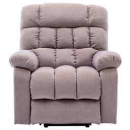 Electric Power Lift Riser Recliner Chair Fabric Heat & Massage Armchair Beige - thumbnail 1