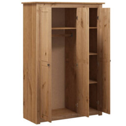 Berkfield 3-Door Wardrobe 118X50X171.5 Cm Pine Panama Range - thumbnail 5