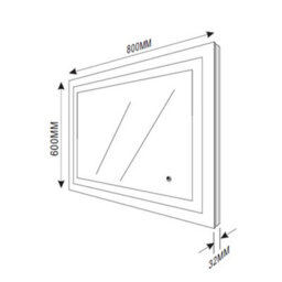 Plum&clay Luca Led Illuminated Backlit Bathroom Mirror With White And Blue Light (H)600mm (W)800mm - thumbnail 7