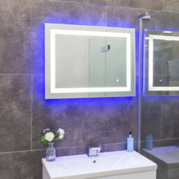 Plum&clay Luca Led Illuminated Backlit Bathroom Mirror With White And Blue Light (H)600mm (W)800mm - thumbnail 3