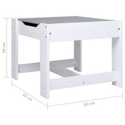 Vidaxl Children's Table With 2 Chairs White Mdf Children's Tables And Chairs - thumbnail 3