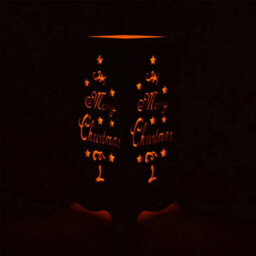 Shatchi Led Candle Flameless Table Top Wooden Holder Engraved Merry Christmas White Battery Operated - thumbnail 5