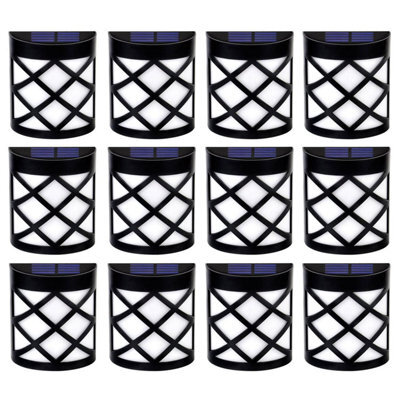 Taylor & Brown 12 Pack Solar Fence Lights, 6 Led Waterproof Outdoor Lamps For Garden, Patio, Yard, Stairs, Wall, Gate - image 1