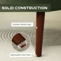 Green Upholstered Armchair With Rubber Wood Legs For Living Room - thumbnail 3