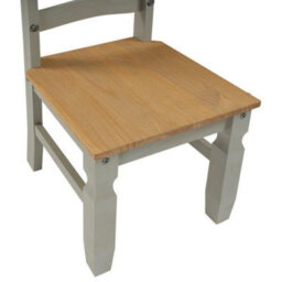 "Mercers Furniture Corona Grey Wax 4'0"" Dining Table & 4 Chairs Set Solid Wood Pine Wooden Kitchen With Mexican Styling" - thumbnail 6