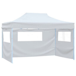 Walplus Professional Folding Party Tent Garden Gazebo Canopy With 4 Sidewalls 3X4 M Steel White - thumbnail 4