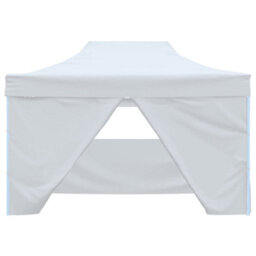 Walplus Professional Folding Party Tent Garden Gazebo Canopy With 4 Sidewalls 3X4 M Steel White - thumbnail 2