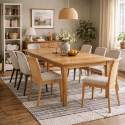 Wyld Haus Oxford 8-Seater Natural Oak Veneer Dining Table 200X100Cm