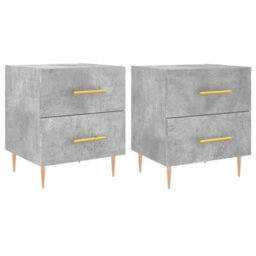 Vidaxl Bedside Cabinets 2 Pcs Concrete Grey 40X35X47.5 Cm Engineered Wood - thumbnail 2