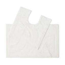 Homescapes Luxury Reversible Cotton Bath Mat Set - Natural Cream - thumbnail 1