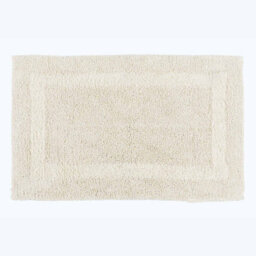 Homescapes Luxury Reversible Cotton Bath Mat Set - Natural Cream - thumbnail 2