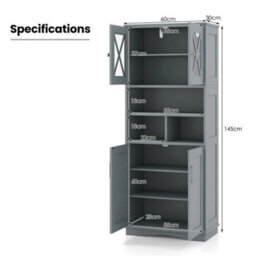 Tall Bathroom Cabinet Large Floor Storage Cabinet - thumbnail 2