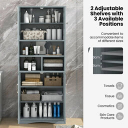 Tall Bathroom Cabinet Large Floor Storage Cabinet - thumbnail 6
