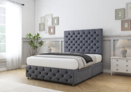 "Comfort Florida Steel Plush Divan Bed Base 2 Drawers Right Side - 26"" Strutted  & 12"" Footboard 5' King" - thumbnail 4
