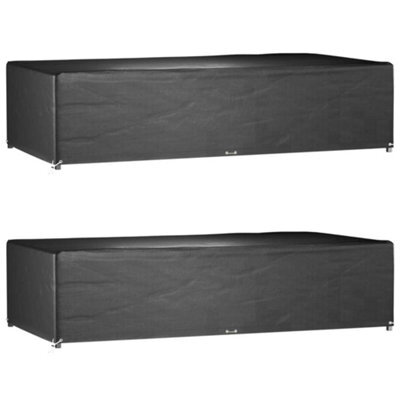 Walplus Outdoor Garden Furniture Covers 2 Pcs 12 Eyelets 315X160X75 Cm Rectangular - image 1