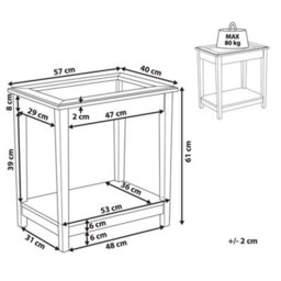Beliani White Glass Top Side Table 57X40 Cm, One Shelf - Bedside And Living Room Table - thumbnail 4