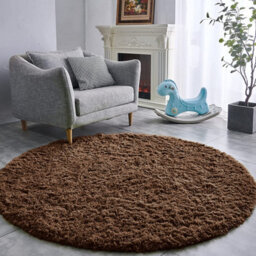 Ameha Round Rugs Living Room Brown Area Rugs 120 X 120Cm For Bedroom Anti Slip Thick Pile Small Fluffy Shaggy Rug Non Shedding - thumbnail 5