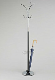 Aspect Furniture Oscar Free Standing Metal Coat Rack With Umbrella Base/chrome And Black - thumbnail 2