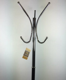 Aspect Furniture Oscar Free Standing Metal Coat Rack With Umbrella Base/chrome And Black - thumbnail 3