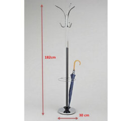 Aspect Furniture Oscar Free Standing Metal Coat Rack With Umbrella Base/chrome And Black - thumbnail 4