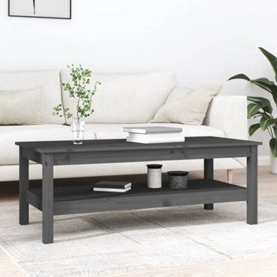 Berkfield Coffee Table Grey 110X50X40 Cm Solid Wood Pine - image 1