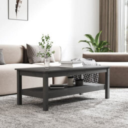 Berkfield Coffee Table Grey 110X50X40 Cm Solid Wood Pine - thumbnail 5