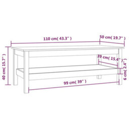 Berkfield Coffee Table Grey 110X50X40 Cm Solid Wood Pine - thumbnail 8