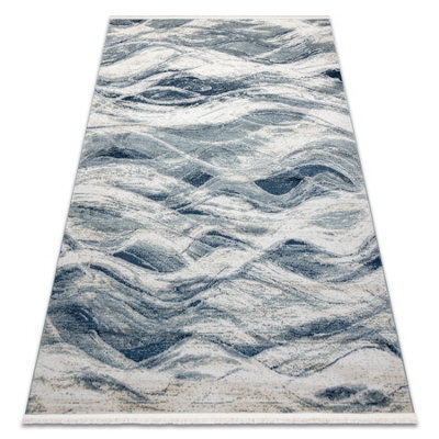 RugsX Distin 0849A Navy Blue / Blue / White Modern Carpet - Waves, Vintage,   180X270 Cm - image 1