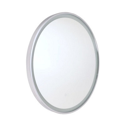 Homestylestore 600mm Chrome Wall Mounted Cool White Led Round Bathroom Mirror - image 1