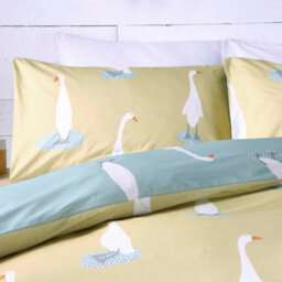 Fusion Puddles The Duck Easy Care Yellow Reversible Duvet Cover Set - thumbnail 2