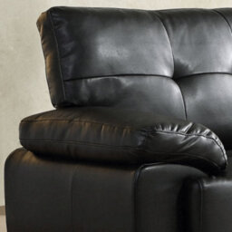 Furniture Instore Sienna Black Leather Aire 2+2 Seater Sofa Set - thumbnail 4