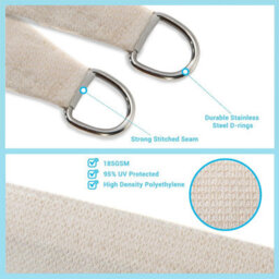 White 3X3M Shade Sail Uv Resistant - thumbnail 4