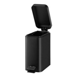 5L Pedal Bin With Toilet Brush Holder Waste Storage Solution Kitchen & Bathroom 5 Liter Black Bin & Brush Holder Set - thumbnail 3