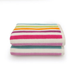 Allure Bath Fashions Cali Multicoloured Striped Bath Towels - Pack Of 2